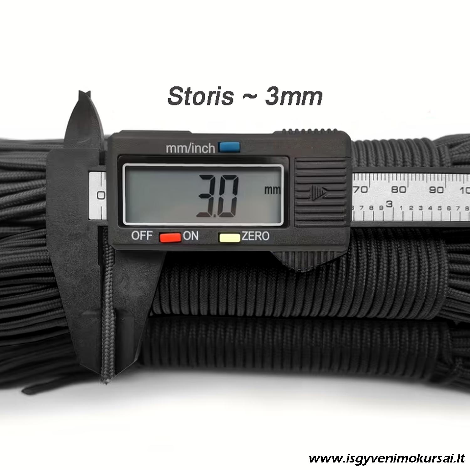 3mm-25m-juoda-stovyklavimo-virve-nerimo-virve 3 mm storio 25 m ilgio juoda stovyklavimo virvė ritinyje