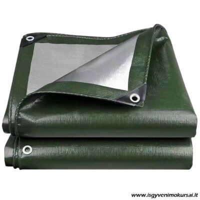 Neperšlampamas 2x3 m tentas stovyklavimui ir daiktų uždengimui lauke