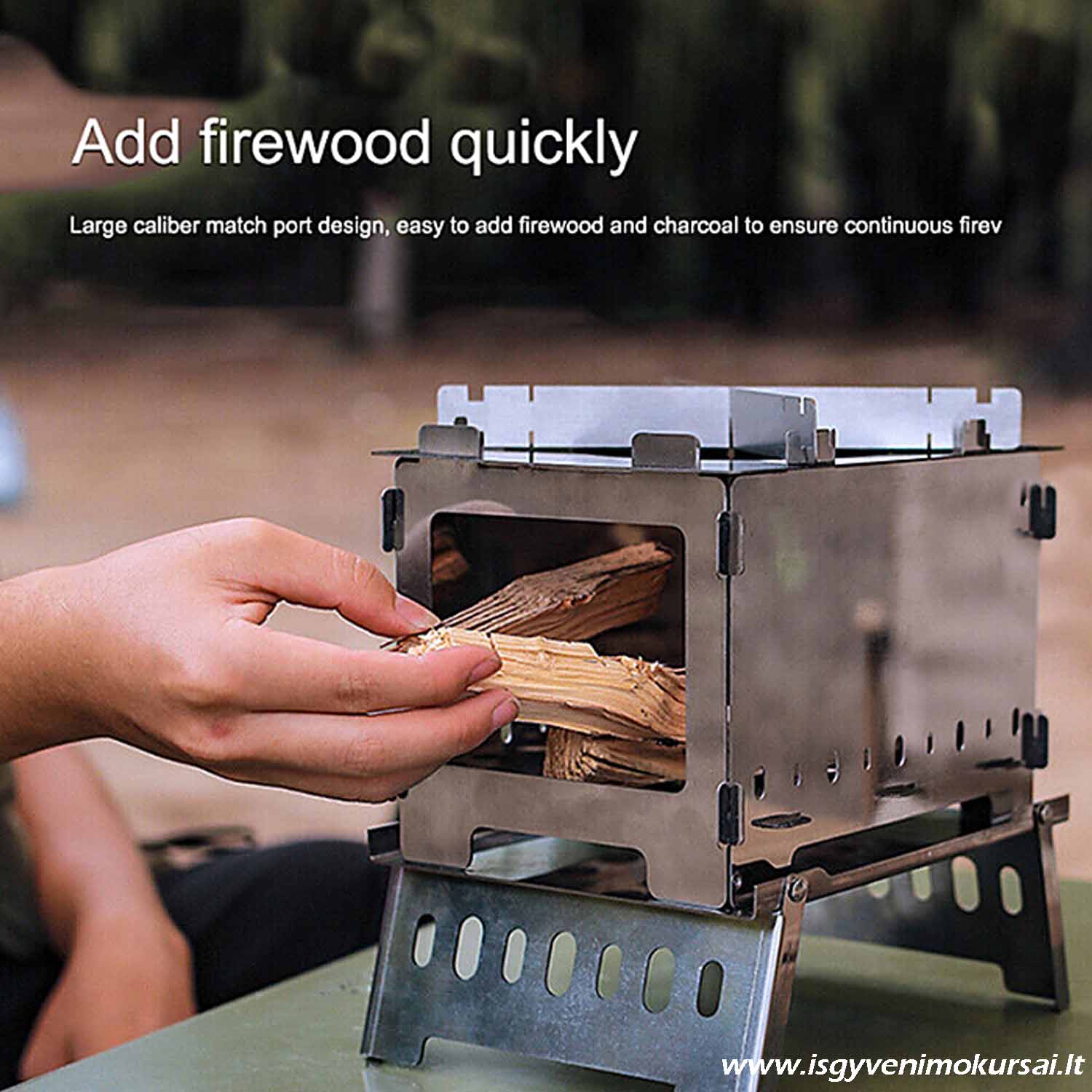 nerudijancio-plieno-turistine-krosnele-stovyklavimui-sulankstoma-lauko-krosnele Sulankstoma nerūdijančio plieno lauko krosnelė su transportavimo dėklu